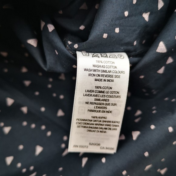 French Connection Collar Shirt Blue Triangle Print Men Size Large NEW Slim fit - Picture 4 of 10